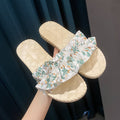 Women's slides - fairycore floral design, soft sole, non-slip flip-flops for outdoor wear, perfect for beach and pool