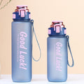Portable plastic water cup, high-looking, large-capacity, drop-resistant, leak-proof, straw cup, kettle, outdoor sports, food-grade water bottle