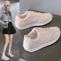 Women's lightweight running shoes - casual, shock-absorbing, flat, plus size, suede, versatile, student style, "eggshell" sneakers for export