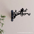 European-style wall-mounted iron flower basket, wall decor hanging basket, flower rack, hanging plant stand, living room balcony green plant ornament, black