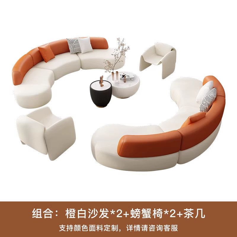 Nordic half-circle arc-shaped business sofa for office, negotiation, hotel, sales office, lobby, courtyard, rest area, and reception