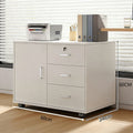 Under-desk file cabinet, wooden side cabinet with lock, office cabinet, printer drawer, storage cabinet, low cabinet