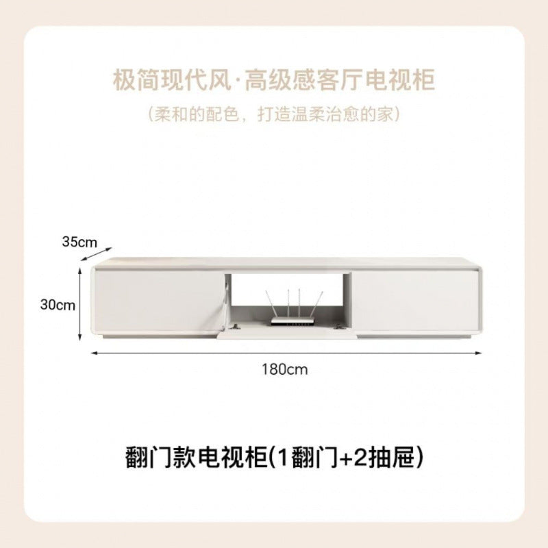 Coffee table TV cabinet floor simple modern router Nordic bedroom living room TV cabinet back hollow threading hole