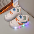 Spring/autumn kids' led light-up sneakers - casual white shoes for boys, girls, and students (sizes for toddlers to pre-teens)