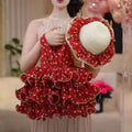 Summernew arrivalgirl tutu skirtfashion suspender dressprincess floral suspender cake skirt baby girl pleated