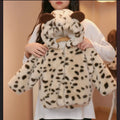 Boys and girls wool sweateroutwear spotted bear stylestuffedthickenedfall and winternew arrivalkidsheattech leopard print cotton clothing