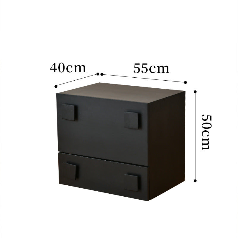All solid wood tv cabinet module combination living room small apartment storage cabinet all-in-one medieval black carmen cabinet