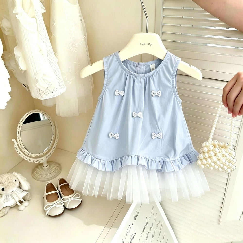 Girls' summer dress  new arrival: cute korean style preppy mesh princess dress - super adorable kids' clothing