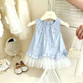 Girls' summer dress  new arrival: cute korean style preppy mesh princess dress - super adorable kids' clothing