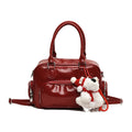 Versatile preppy style backpack for women, 2025 new trendy niche handbag, highland dog minimalist retro women's bag