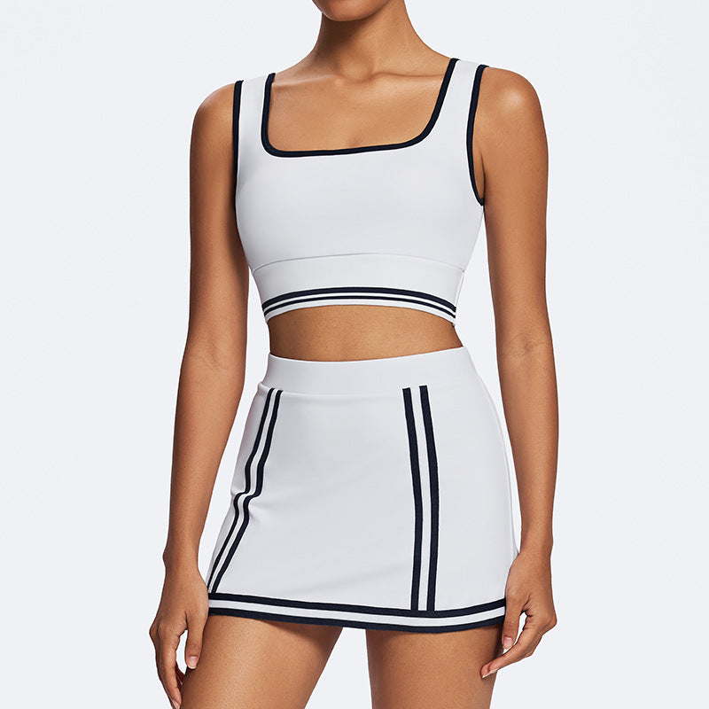 Personalized outdoor casual tennis wear suit a-line sports skirt high waistslimming lookfashion tape yoga skirt