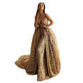 Fashionexportnew arrival women's dress amazon dunhuang sexy v neck suspender gold dress long dress spring
