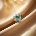 8394 emerald geometric steel ring