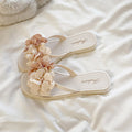 Trendy fairy flower slides - platform soft sole 2024 summer new women's one-strap sandals - versatile beach slippers