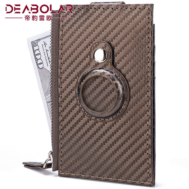 new card bag airtag men's tracker protective case carbon fiber credit card clip wallet wholesale