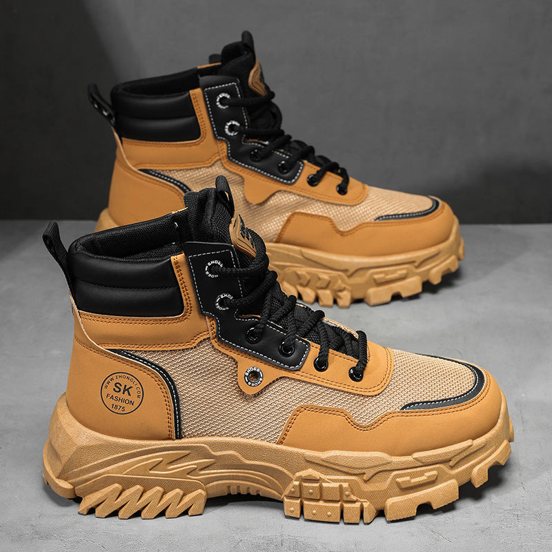 Men's spring 2026 new collection: trendy and versatile men's martin boots - chunky sole, height increasing, casual, hiking, outdoor work boots