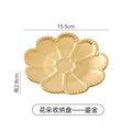 Ins electroplating creative ceramic flower pattern stylish ceramic jewelry storage tray high-looking photo prop display tray