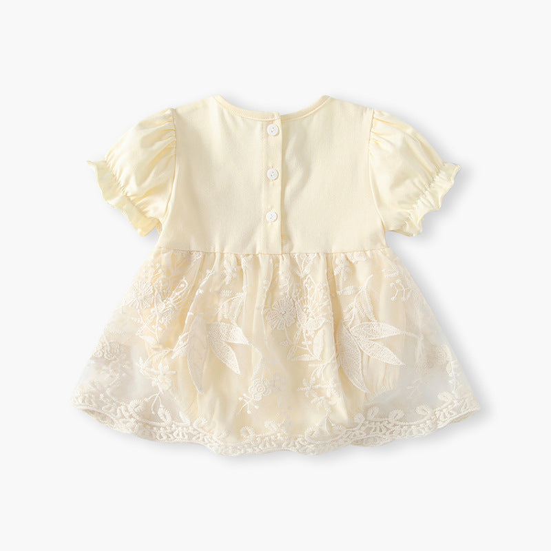 Baby clothes summer romper dress newborn bodysuit skirt baby girl full month hundred-day celebration lace princess dress