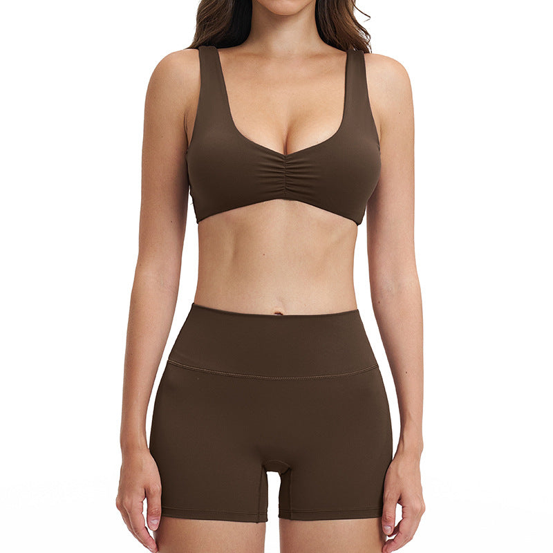 brushed new arrival yoga suit silmslimming look quick-drying fitness clothes outdoor running sports suit for women 4520