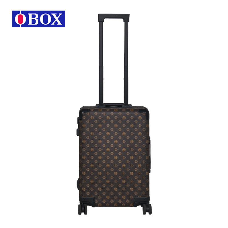 OBOX travel silent money beginning suitcase new fashion leather double-sided jacquard suitcase essential for men and women to travel