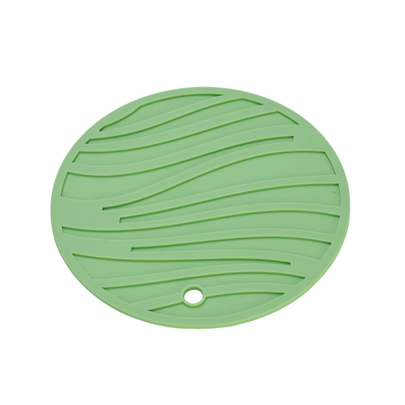 Cross-border supply of round silicone thermal insulation pads, printing custom household anti-scalding and non-slip pot pads, tableware, silicone thermal insulation pads