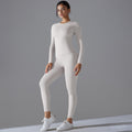 New solid color double-sided brushed high-stretch high-waisted tight butt-lifting workout yoga set running fitness set for women
