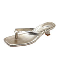 plus size small heel flip-flops for women  summer new arrivalfashioncasual square toe thin heel sandals