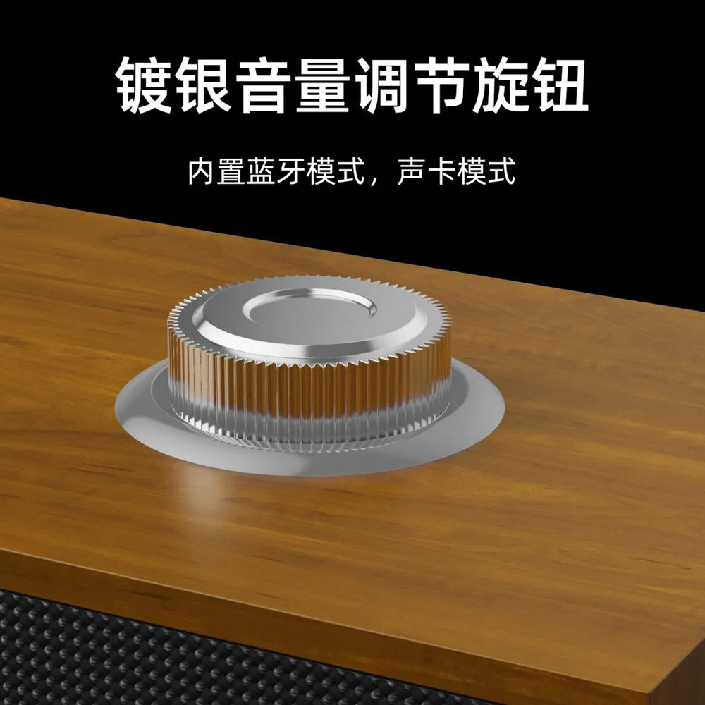 Leerfei e3608 wooden speaker clock display bluetooth subwoofer home audio bluetooth desktop one-wire connection