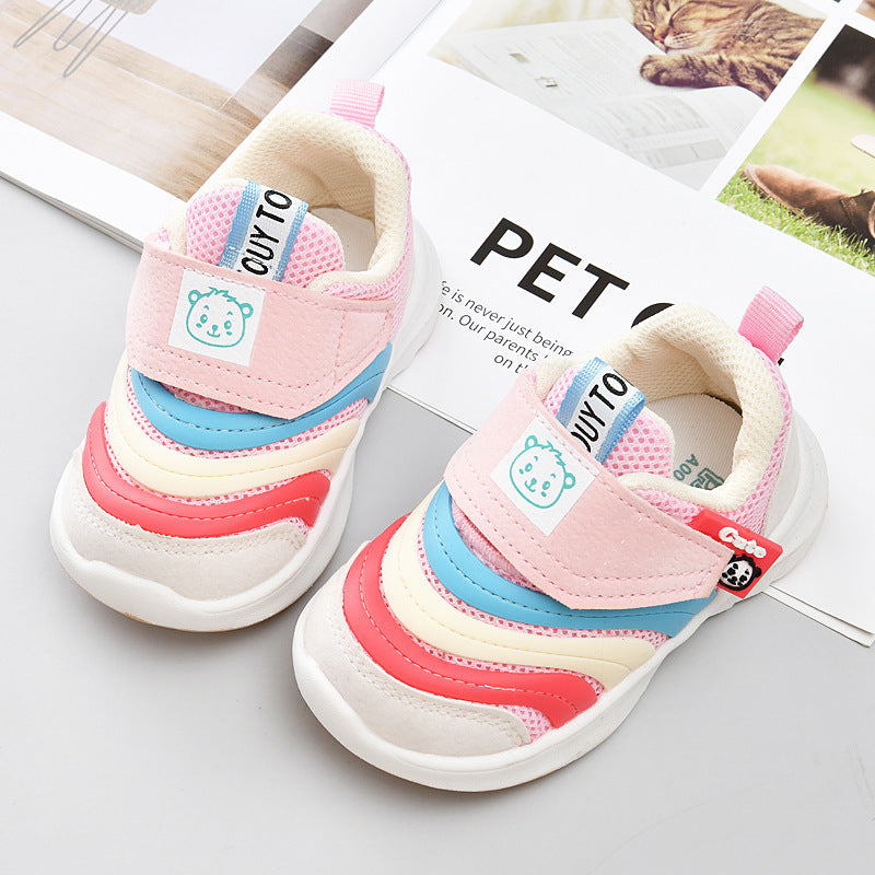 Kids' spring/autumn  collection: girls' breathable soft-soled baby shoes, boys' functional shoes, and first walker shoes