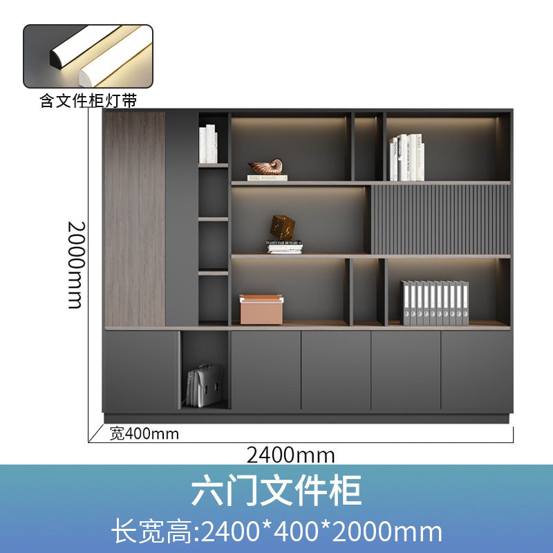 Office background cabinet bookcase boss file cabinet wall floor cabinet wooden information cabinet storage cabinet
