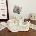 German army trainer platform sneakers - women's versatile white shoes, new chic & niche design for autumn 2025, student style athletic board shoes