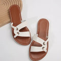 Export plus size cross strap flats sandals women's retro style wide strip open toe beach sandals sandal