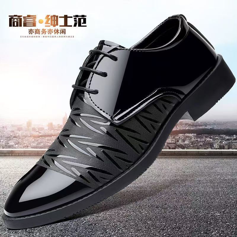 Spring/summer new men's leather shoes - versatile korean style, british fashion, trendy men's business shoes, hollow-out lace-up casual shoes