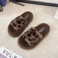 Cute leopard print cat paw slippers for women, new 2025 autumn/winter collection, non-slip indoor house slippers, wholesale cotton slippers for supermarkets