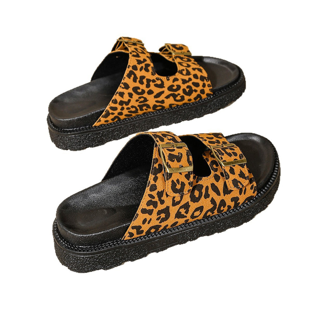 Exportthick sole slippersfashionnew arrival double-breasted slip-on sandals birkenstock summerplus size slippers beach women's shoes