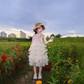 Girls' summer new sleeveless tiered dress princess tutu dress kids birthday party dress