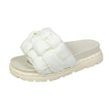 High-end and stylish summer slippers, 's hottest new arrival! featuring a chic, chanel-inspired "bread" design with a chunky platform sole. perfect platform sandals for women this summer