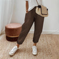 women's clothing  pure color drawstring loosecasualstraight-leg pants workwear pants elegantwork clothing