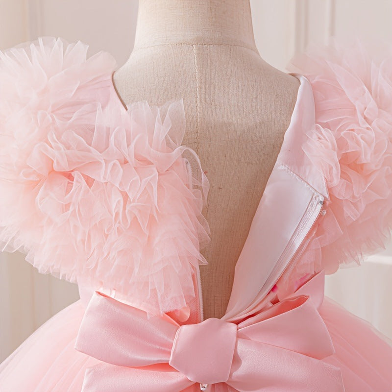 New arrival cross-border kids performance dress lace princess skirt festival tutu skirt gauze skirt first birthday dress performance costume
