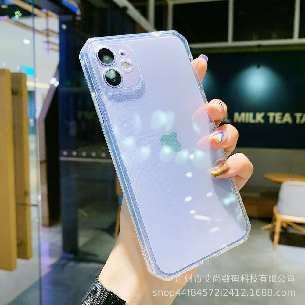 Suitable for apple 16pro/xr rubik's cube straight edge transparent mobile phone case iphone8p/x all-inclusive tpu protective case