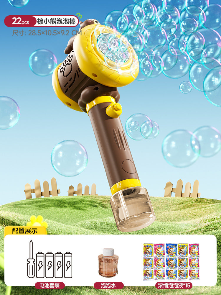 2025 new cartoon electric bubble machine - kids' handheld automatic bubble wand - summer beach family fun toy