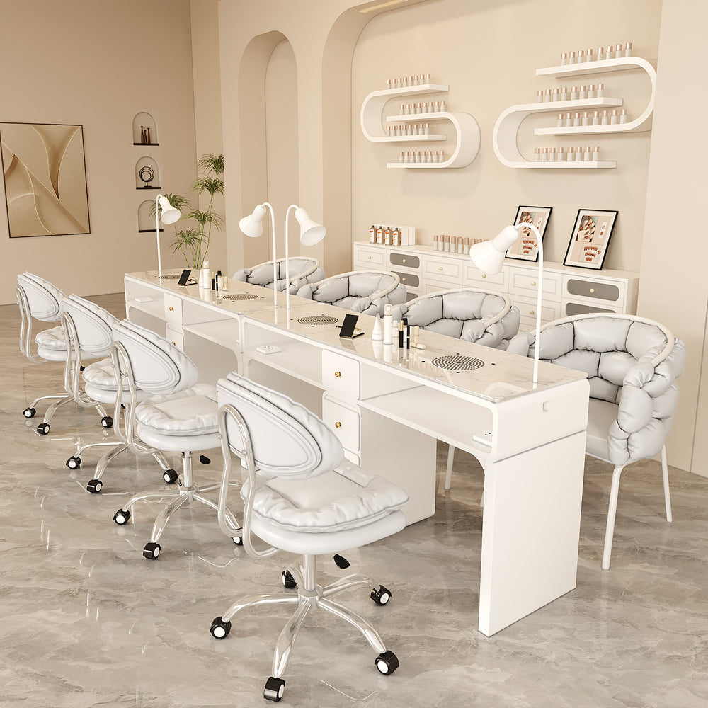 Manufacturer's new arrival widened porcelain manicure shop girls manicure table makeup chair multi-functional manicure table and chair suit