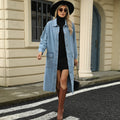European and american cross-border e-commerce women's autumn new arrivals:  independent store washed denim casual longline jacket top