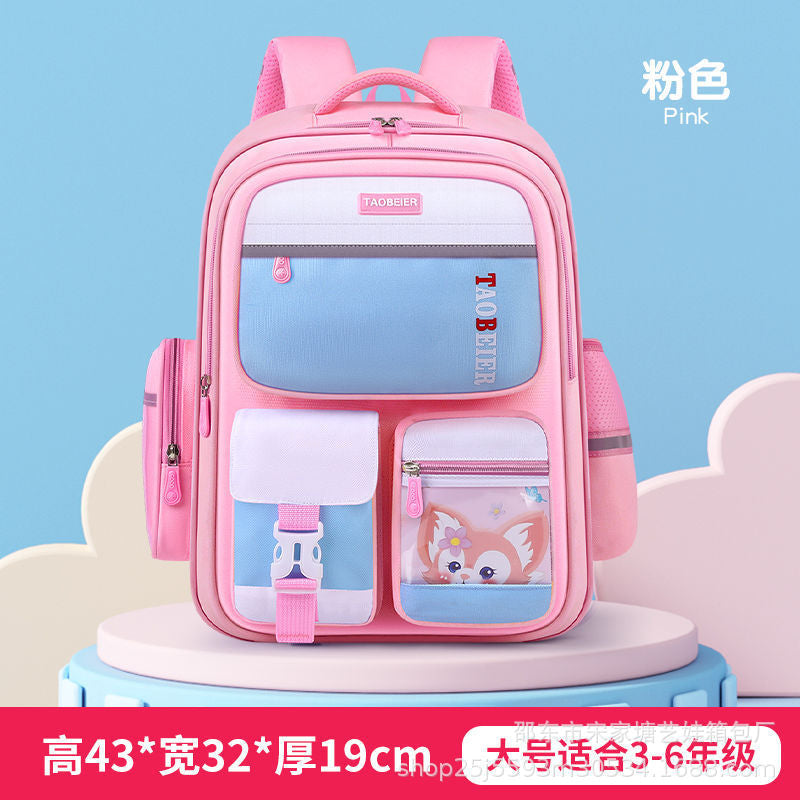 New children's schoolbag girls primary school students 1236 grade three-dimensional large-capacity spine backpack