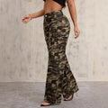 Pre-sale 65762#  cross-border women's clothing european and american foreign trade ins camouflage trendy brand straight wide-leg overalls