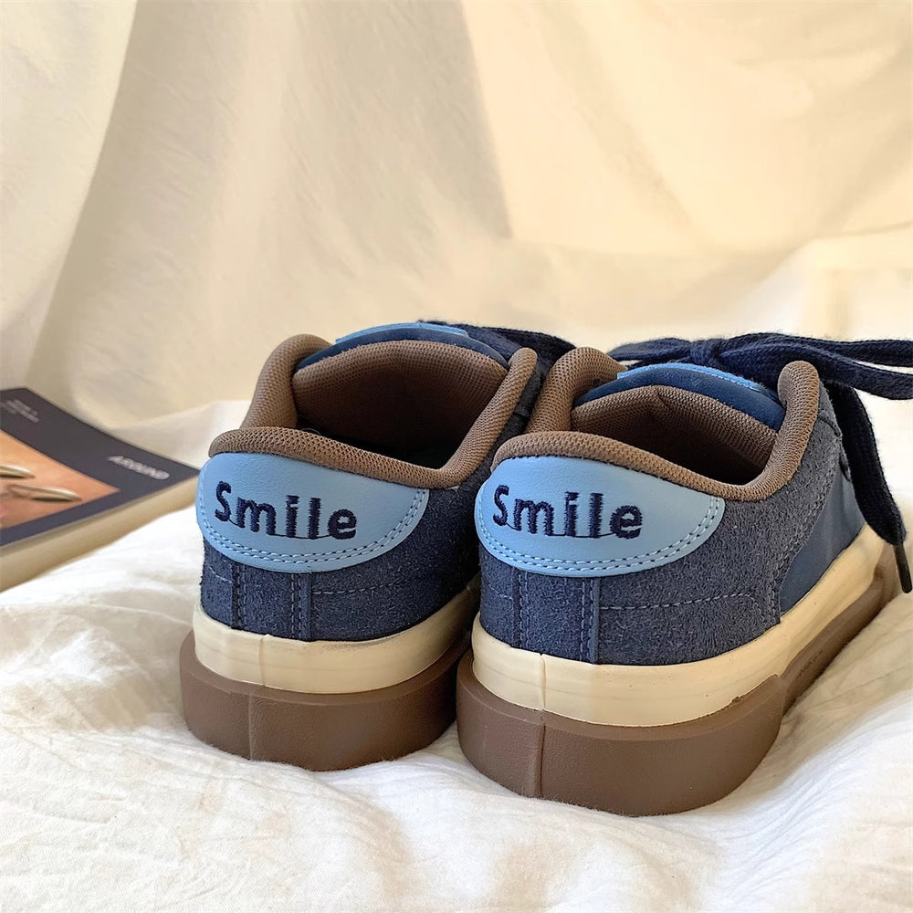 Vintage blue chunky sneakers for women - 2026 spring new arrival, trendy & versatile, unique design, athletic & casual footwear