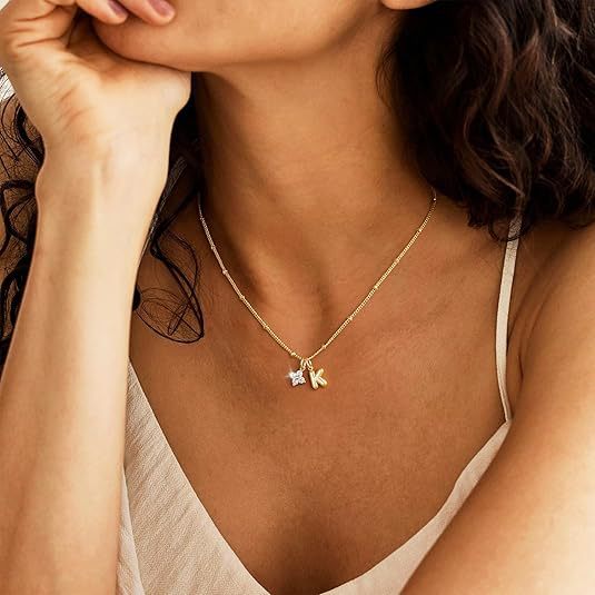 Fashionable and chic 26-letter heart necklace - 14k gold plated, minimalist, versatile, summer accessory for women, understated luxury, niche design