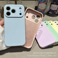 Suitable for apple 17promax fine hole liquid silicone mobile phone case 15iphone16 pure color anti-fall integrated buttons
