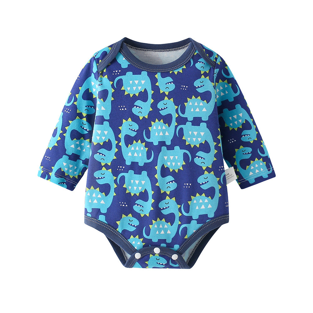 Baby romper spring autumn triangle long sleeve  unisex baby bodysuit girl's snap crotch cotton 0-1 year