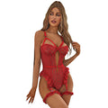 Dcheux cross-border e-commerce: new european and american style sexy women's lace mesh bodysuit with straps - customizable